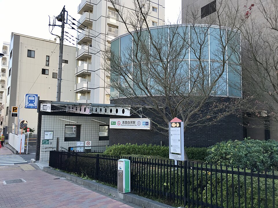 Acceso de la estación Kiyosumi-Shirakawa entre edificios del barrio