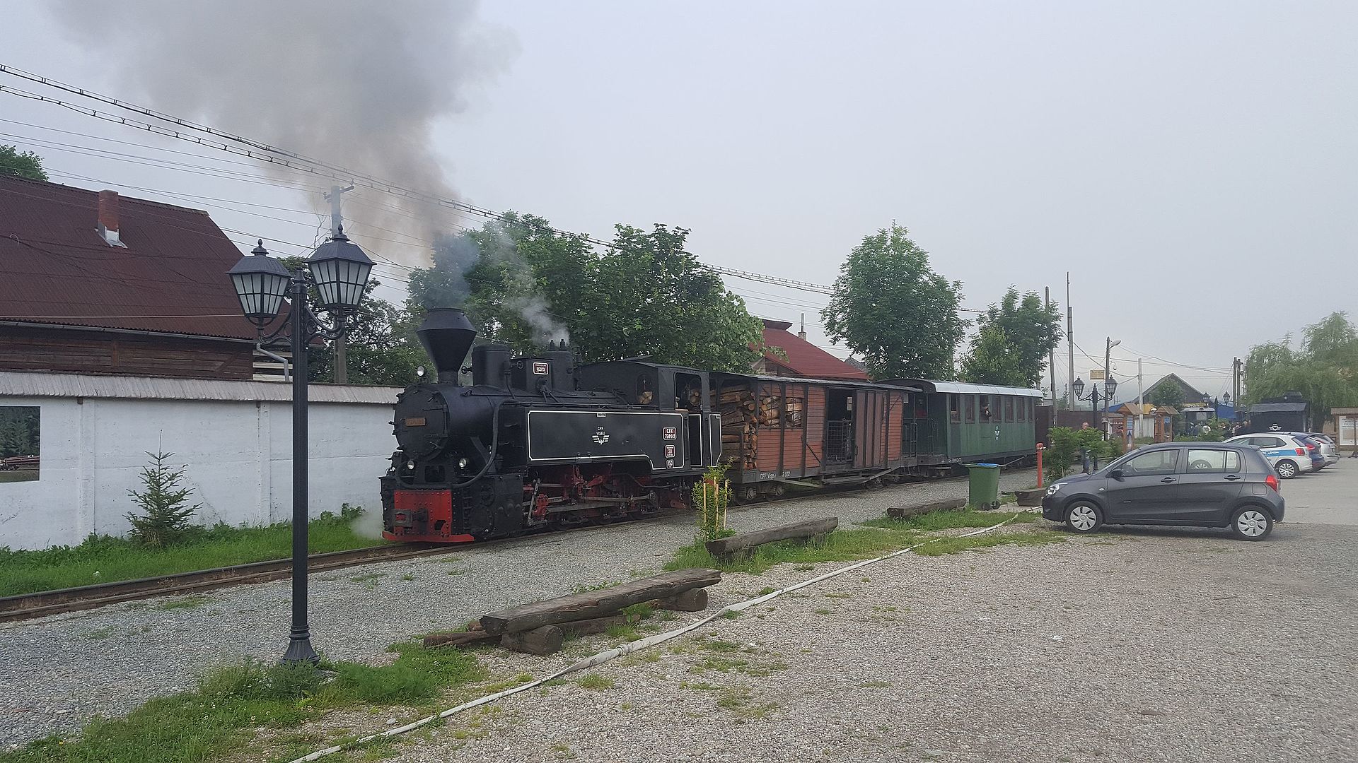 Tren de vapor Mocănița detenido en Vișeu de Sus